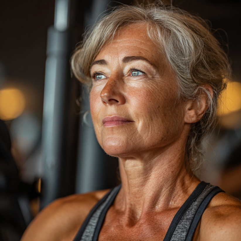 Активні пожилі люди займаються фітнесом